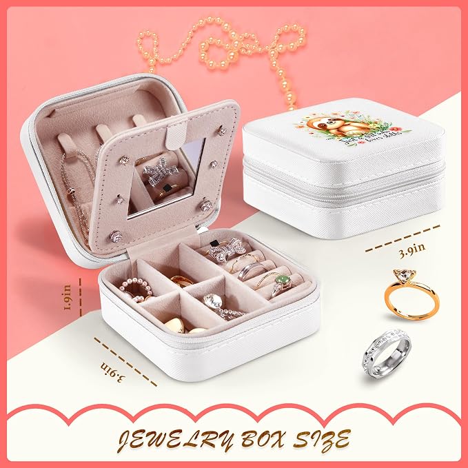 Sloth Jewelry Box, Gifts For Women Teens Girls, Sloth Lovers Themed Stuff Items Accessories Things Merchandise Decor Merch, Travel Ring Earrings Necklace Organizer Holder!