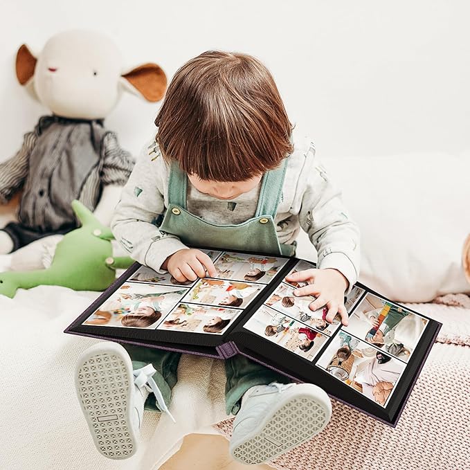 Popotop Photo Album 4x6 600 Pockets for Wedding Gifts,Linen Hardcover Picture Albums for Family Anniversary Baby Vacation Pictures
