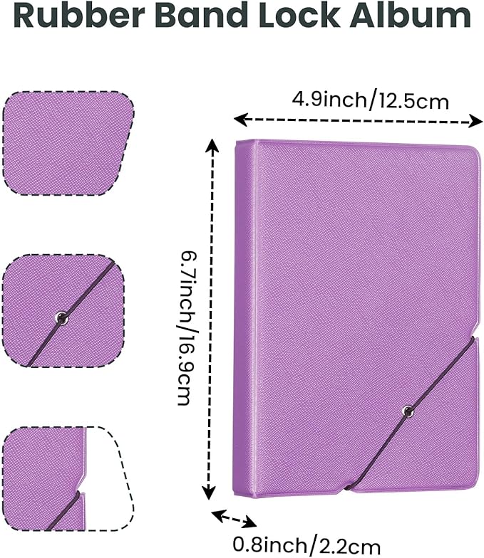 Lifting 2 Pack Small Photo Album 4x6 28 Pockets Plastic 4 x 6 Photo Book Album with Customizable Cover Mini Picture Album for Family Wedding Anniversary Baby Vacation (Royal Purple)