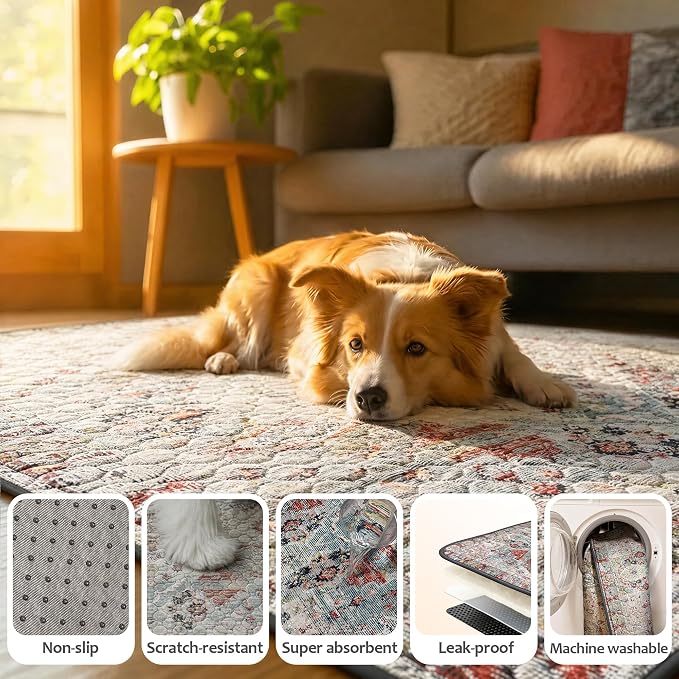 Washable Guinea Pig Pee Pads,Reusable Guinea Pig Cage Liner 2 Pack | Waterproof, Leak-Proof, Absorbent & Non-Slip, 24"x48" Bedding Potty Training Mat for Small Animal Rabbit Bunny Hamster Rat
