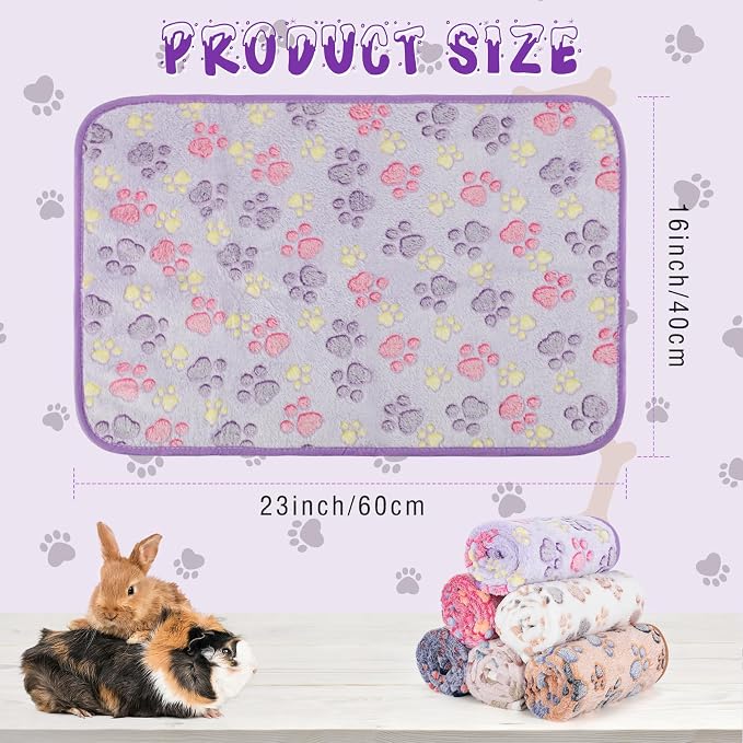 YUEPET 3 Pack Waterproof Guinea Pig Blankets, Fleece Cage Liners, M | Guinea Pig Fleece Cage Liners, Waterproof Backing, Machine Washable, Soft Fleece bunny blanket, 35 x 24 in