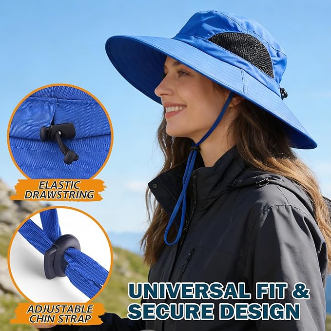 EINSKEY Wide Brim Sun Hat, UPF 50+ UV Protection Waterproof Packable Bucket Hat for Men & Women, Fishing Hiking Beach Garden