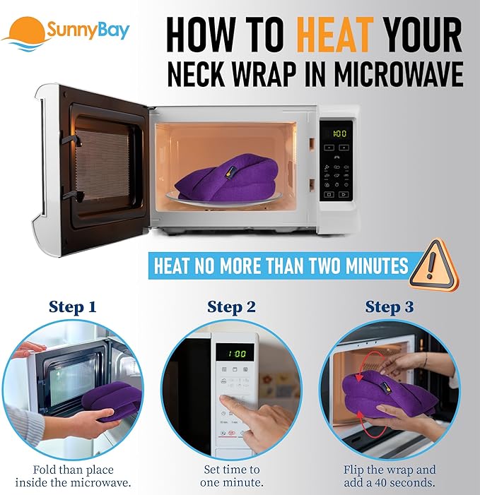 SunnyBay Microwave Heating Pad, Microwavable Heated Neck and Shoulder Wrap with Lavender, Soothing Pillow Hot & Cold Bean Bag, Aroma Warmer for Pain Relief, 26x5 Inches, 2.5 lbs, Purple