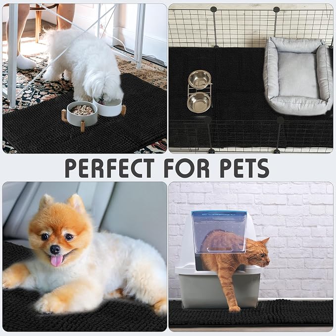 Amylove 4 Pcs Guinea Pig Cage Liner 16 x 24 Inch Washable Chenille Pee Pads Pet Dog Cat Bedding Training Mat Reusable for Small Animals Puppy Bunny Hamster Chinchilla