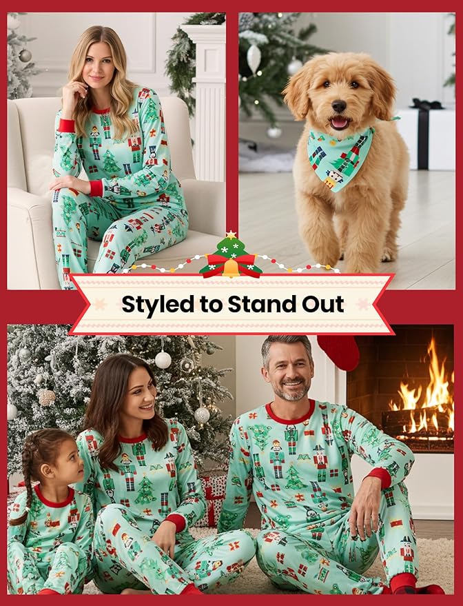 PATPAT Christmas Family Matching Pajama Sets Includes Christmas Socks - Perfect for Family Photos & Holiday Celebrations