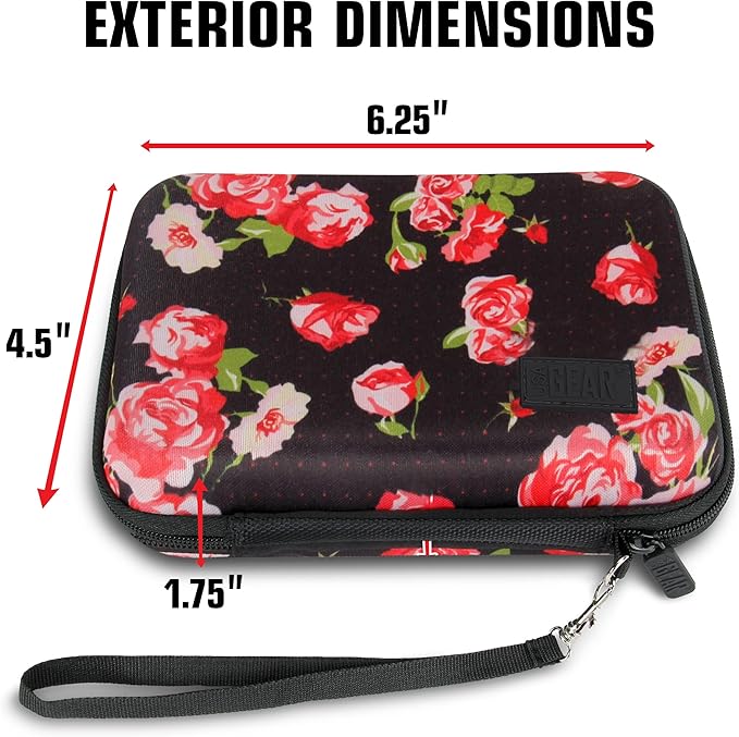 USA Gear Portable WiFi Hotspot for Travel Carrying Case - Internet Booster Case with Wrist Strap Compatible with 4G LTE Wi-Fi Mobile Hotspots from Verizon Orbic, Netgear, Huawei, GlocalMe - Floral