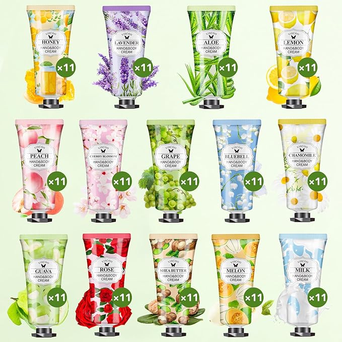 154 Pack Hand Cream Gifts Set for Women, Stocking Stuffers for Women Teengirls, Christmas Gifts, Bulk Gifts,Small Gifts,Mini Moisturizing Hand Lotion Travel Size in Bulk for Dry Cracked Hands