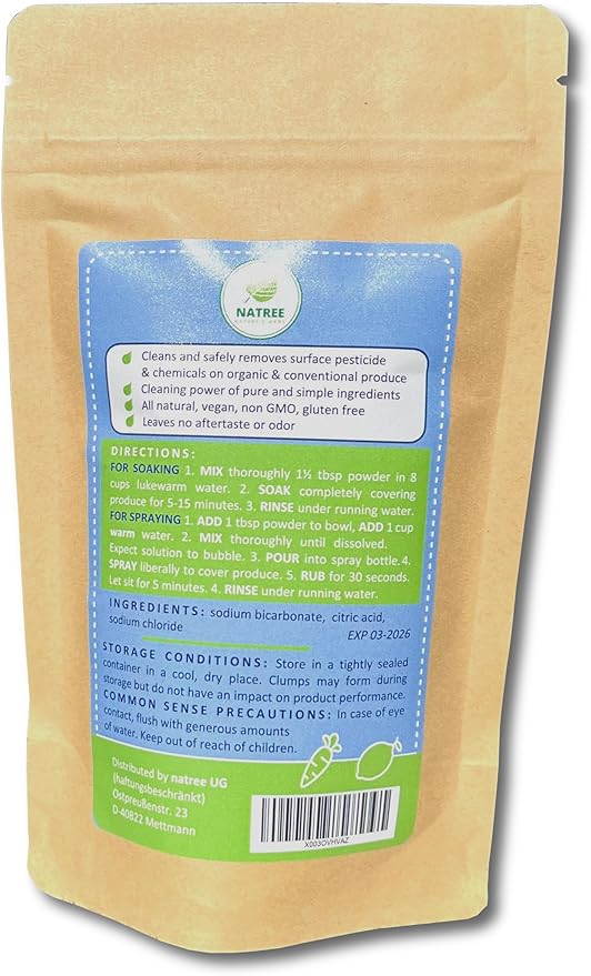 Fruit and Vegetable Wash - All Natural, Organic - Powder Concentrate 8 oz.