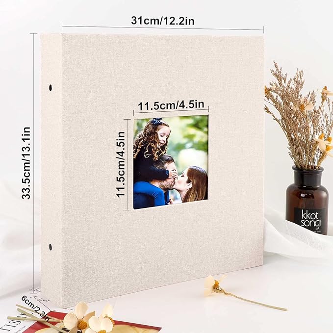 Ywlake Photo Album 4x6 600 Pockets Photos, Linen Cover Large Picture Albums Holds 600 Horizontal and Vertical Photos Beige