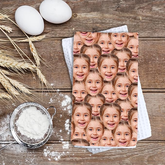 ubmpj Personalized Kitchen Towel Custom Waffle Weave Towel Gift for Housewarming Wedding Friend Birthday