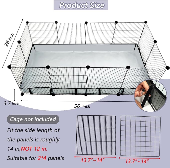 DZWLKJ Guinea Pig Cage Liner, Waterproof and Washable Base, 28"X56", Suitable for Rabbits, Bunny, Chinchillas, Hedgehog, Ferrets and Other Small Animals