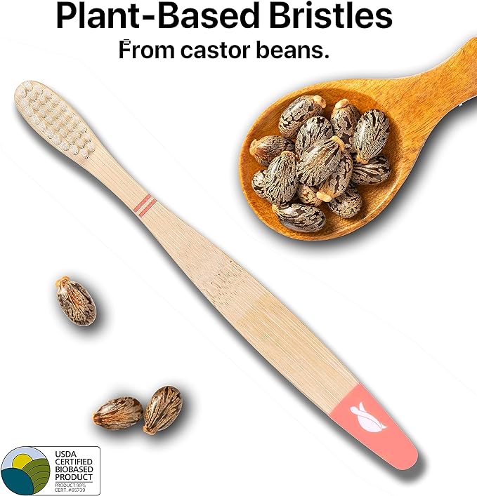 Sea Turtle Bundle Adult and Kids Toothbrushes, Plant-Based, Bristles Bamboo Toothbrush, Entire Family Bundle for Adults and Kids (4 Pack Each)
