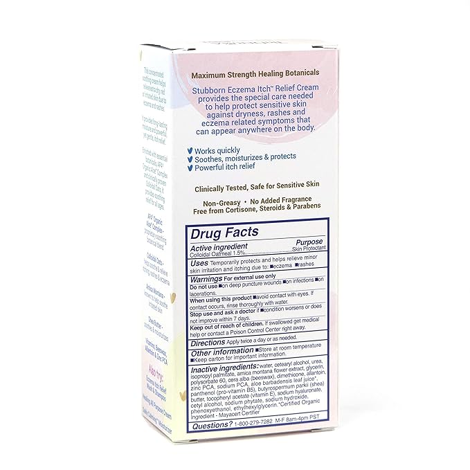 TriDerma Baby Stubborn Eczema Itch Relief Cream Soothing for Sensitive Skin 2.2 Ounces