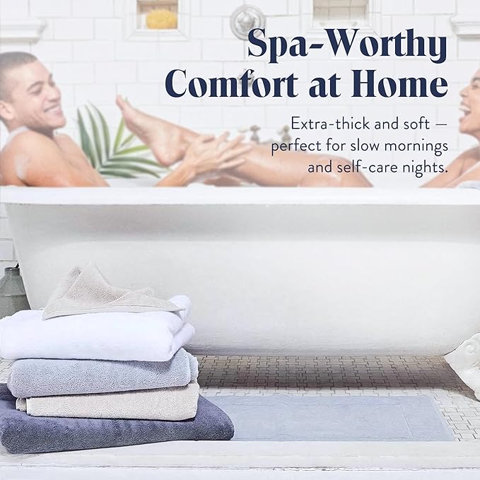 Brooklinen Super-Plush Turkish Cotton Bath Sheets Set - 2 Bath Sheets + 2 Hand Towels Cotton, 820 GSM, Highly Absorbent, Machine Washable, Perfect for Home & Bathroom (Smoke Grey)
