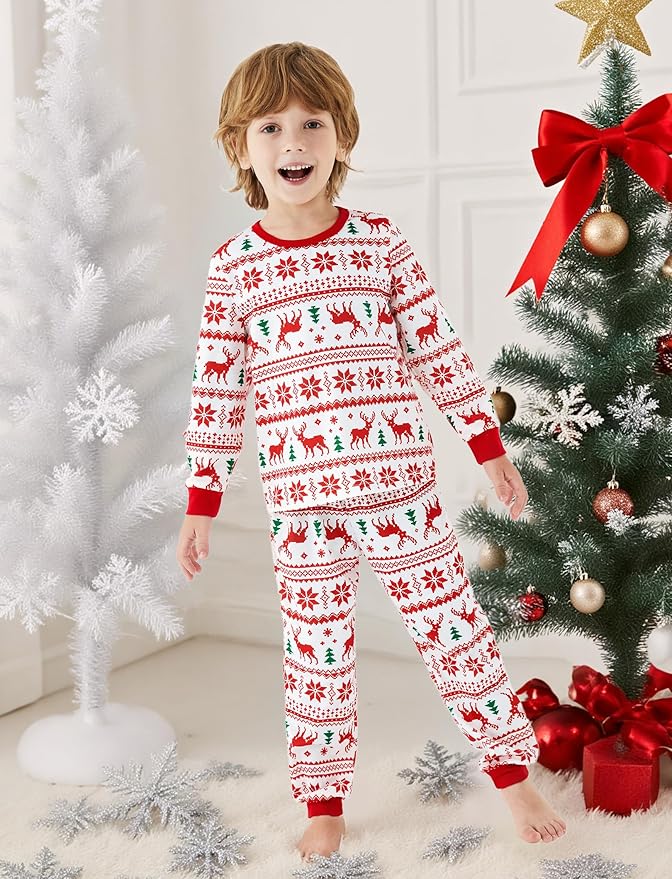PATPAT Christmas Family Matching Pajama Sets Includes Christmas Socks - Perfect for Family Photos & Holiday Celebrations