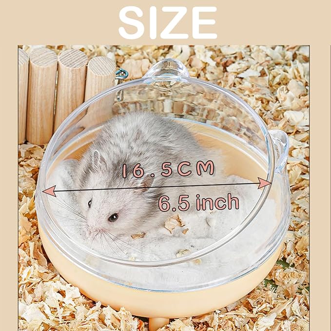 Meow&Woof Hamster Sand Bath Container & Dust-Free Bath Sand Set, 6.5" Sandbox Toilet for Hamster, Gerbil, Chinchilla, Mice – 2.2 lbs Potty Litter Sand for Small Animals (Grey)
