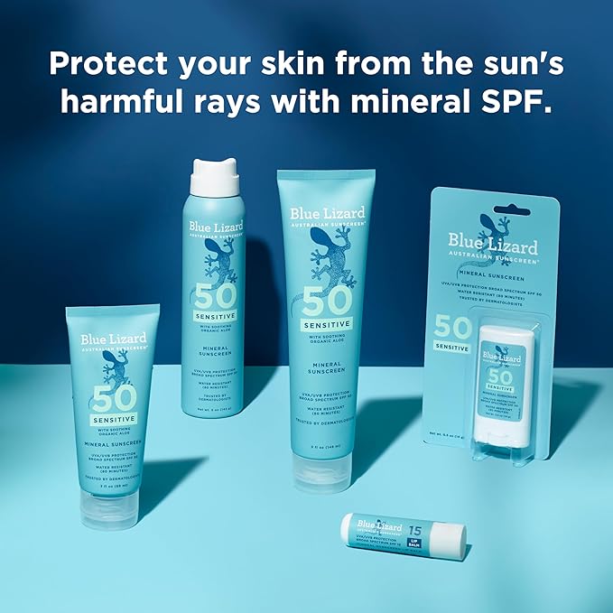 BLUE LIZARD Mineral SPF 15 Lip Balm, 6-Pack: Broad Spectrum Sun Protection, Natural Coconut Flavor, 8 Natural Oils, Infused with Australian Kakadu Plum, Rich in Vitamin C, Vegan, Each Tube 0.13 oz.