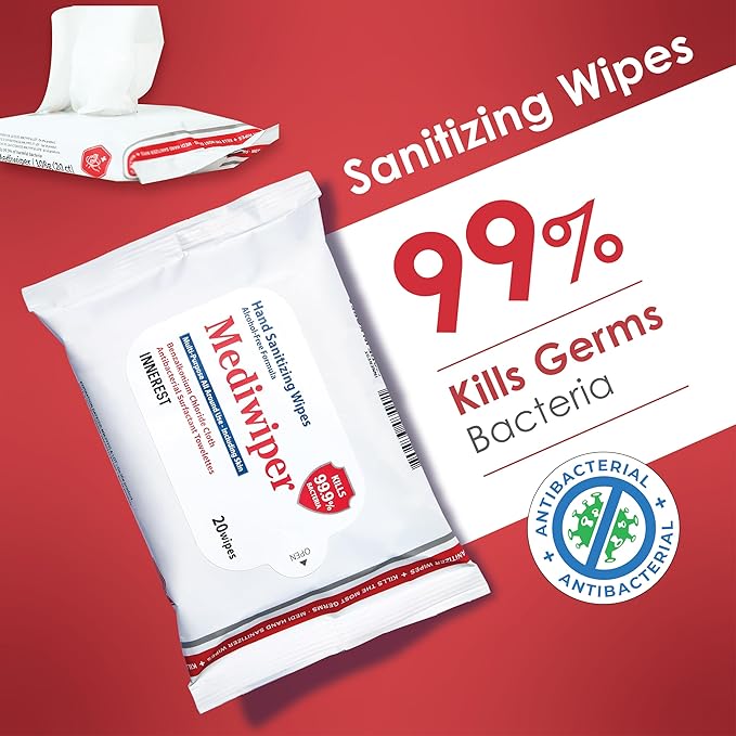 MEDIWIPER 1920 Wipes (80CT*24PK) - Hand Sanitizing Wipes Bulk Pack Alcohol Free Hand Sanitizer for Schools, Classrooms