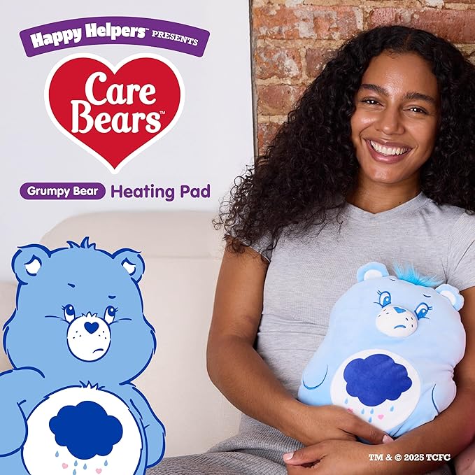 Happy Helpers Grumpy Bear By Relatable, The Cozy Comfort That's Anything But Boring, Get Relief with This Plush Heating Pad for Cramps and Body Pain, Includes 1 Microwavable Grumpy Bear Heating Pad