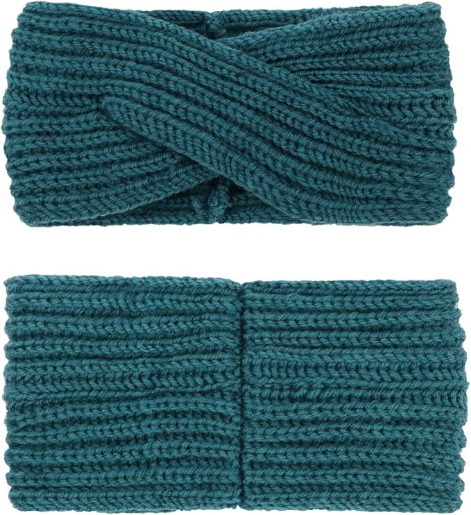 DRESHOW Winter Knit Chunky Headbands for Women Crochet Turban Knitted Ear Warmer Fashion Head Wrap 6 Pack
