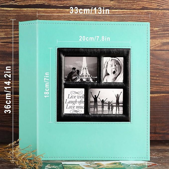 Ywlake Photo Album 4x6 1000 Pockets Photos, Extra Large Capacity Family Wedding Picture Albums Holds 1000 Horizontal and Vertical Photos Pictures Teal
