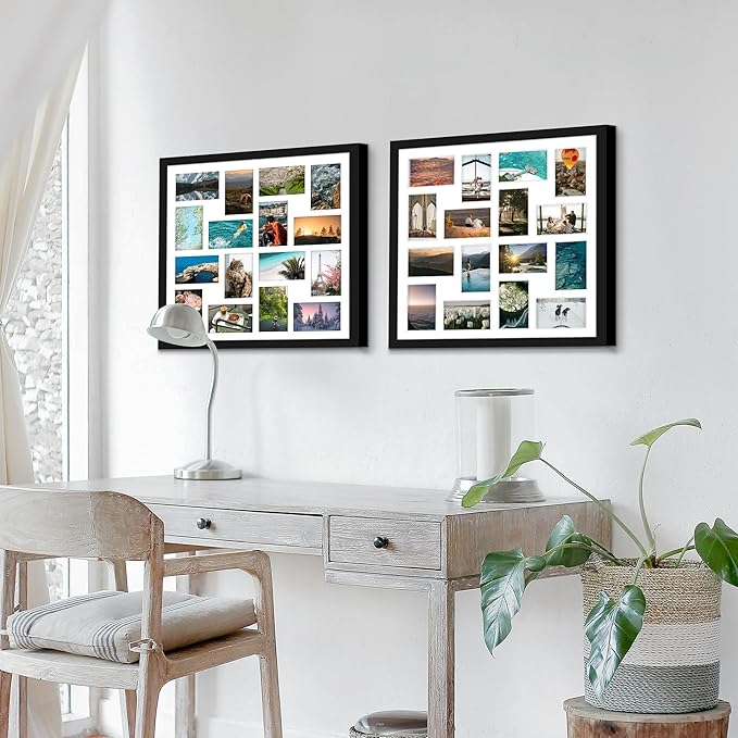 22x22 Picture Frame 4x6 Collage Picture Frame Displays Sixteen 4x6 inch Photos Collage Wall Decor Wall Hanging Black