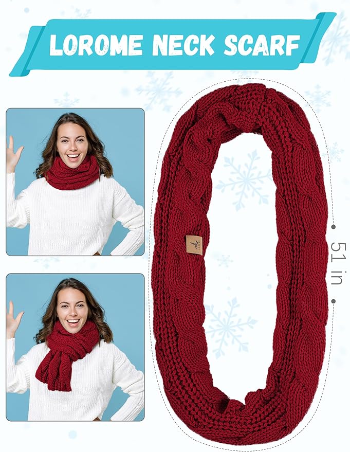 Winter Beanie Hat Scarf Gloves, Warm Fleece Knit Hats Touch Screen Gloves Neck Scarf Set Winter Gifts for Unisex Adult