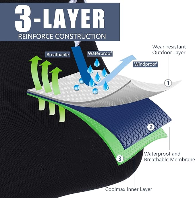 Waterproof Socks Neoprene Unisex Breathable Outdoor Sports Hiking Fishing Wading Crew/Ankle Socks