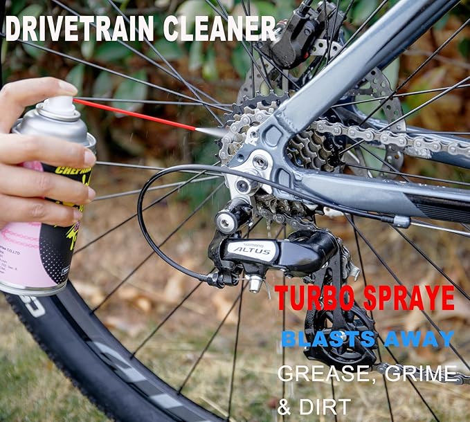 CHEPARK Cleaning Kit-Bike Wash & Drivetrain Essentials Kit with bike clean,Bicycle Degreaser,dry Lubricant,Cleaning Brush Tool-Bike Maintenance for Mountain Road Gravel Bikes