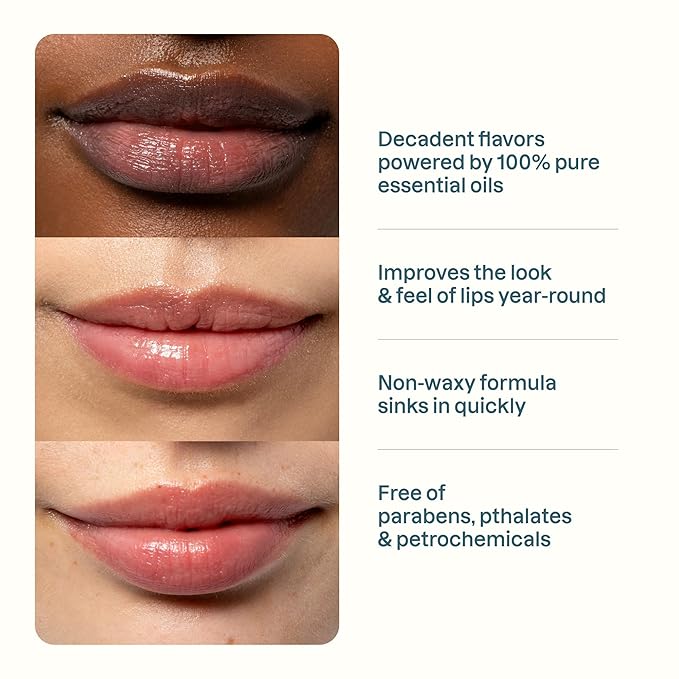 Cliganic Organic Lip Balm Set - 6 Tropical Flavors - 100% Natural Moisturizer for Cracked & Dry Lips (Pack of 2)
