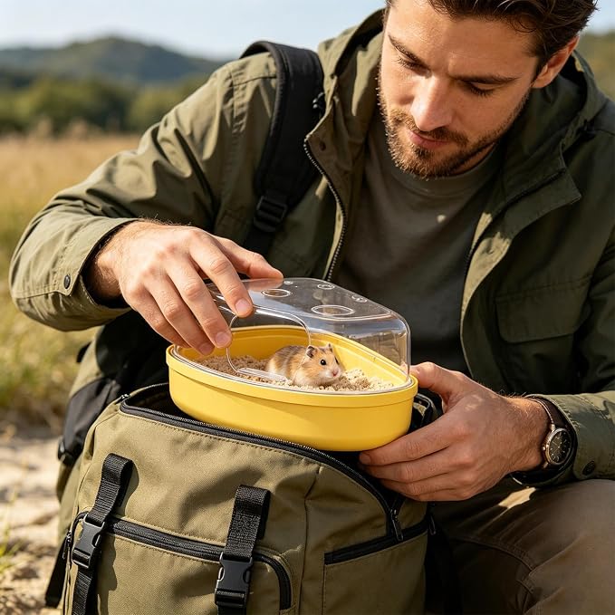 Hamster Sand Bath Container Bathing Digging Transparent Leakproof | Hamster Cage Bathing Sand Box for Mouse Chinchilla Enrichment Play Sleeping Foraging Potty