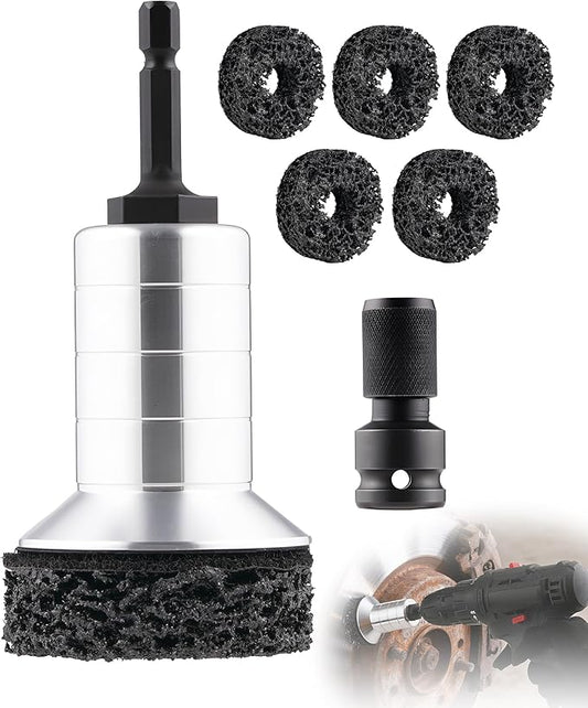 Wheel Brake Hub Cleaning Disc,Cleaner Resurfacing Tool Metel Hub Drill Brush Attachments for Rust Remover Wheel Bolt Stud Cleaner Fits Power Drill or 1/2" Impact Driven Wrenches for Brake Rotors Hubs