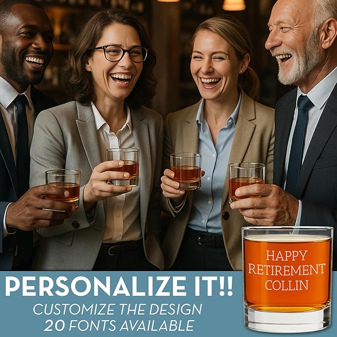 Personalized Fathers Day Engraved 11oz Whiskey Glass, Custom Dad Gifts, Etched Bourbon Glass, Customized Father Birthday for Him Husband Groomsmen Gifts, Unique Message, Your Text Here