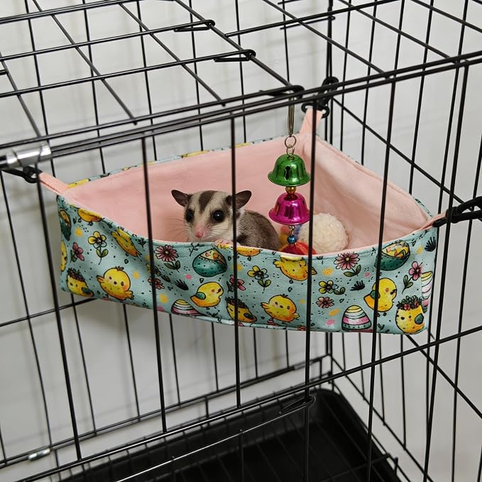 Sugar Glider Toy Box - Hanging Hammock & Soft Dig Box | Sugar Glider Cage Accessories,Hedgehog, Rat | Washable Sugar Glider Pouch for Small Animals