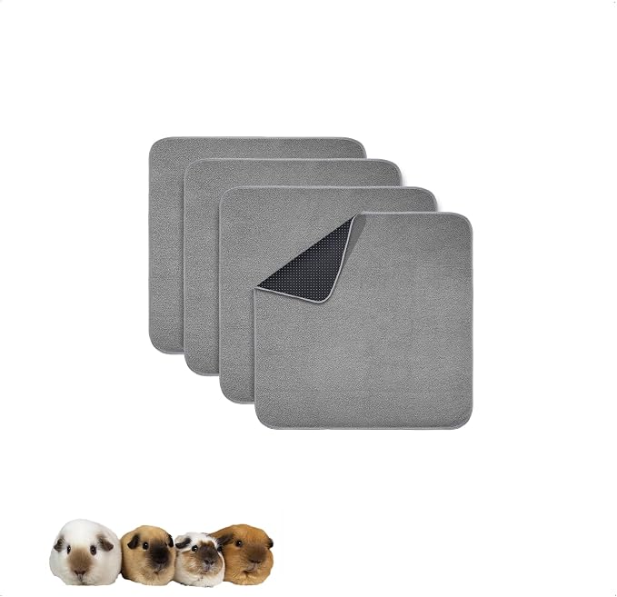 Guinea Pig Bedding, Cage Liners, Washable, Reusable & Leakproof | Premium Fleece Material, Instant Absorbent, Anti-Slip Bottom, Ideal Pee Pads for Small Animals.