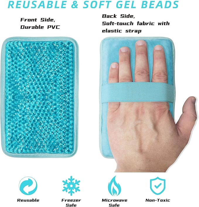 Gel Ice Pack Ice Bag with Strap-Reusable Hot & Cold Pack Compress Therapy for Pain, Swelling,Injuries of Knee, Shoulder, Foot, Back, Ankle, Neck, Hip, Elbow,Wisdom Tooth (Blue-2Pack)