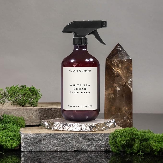 ENVIRONMENT Inspired by 5-Star Resort WSTN Surface Cleaner, 16oz Luxury Surface Cleaner (White Tea | Cedar | Aloe Vera) Home Essentials, Scented Cleaning Products, Vegan & Cruelty-Free
