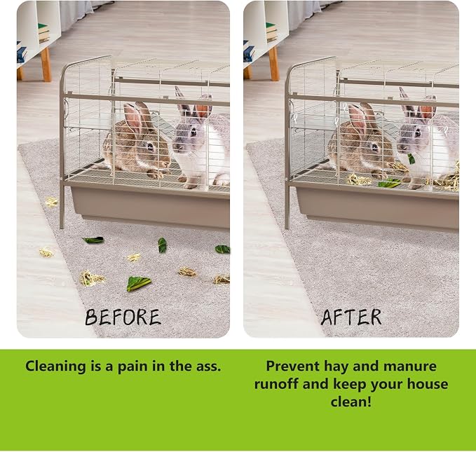 UNIFAMILY 10Pcs Flexible 0.8mm Pet Cage Guard Liners Clear, 14”×4.5” Guinea Pig Cage Side Lining,Scatter Guard for Cage, Rabbit Urine Guard Sheet, Cage Liner Protection,Small Animal Cage Accessories