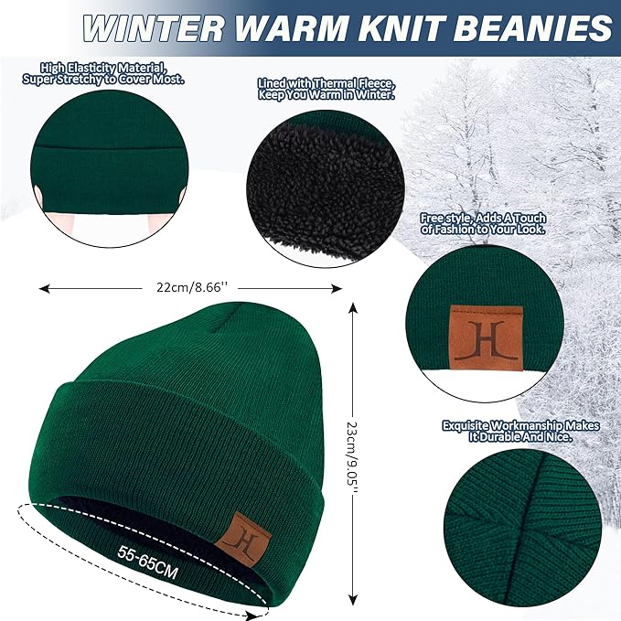 Winter Beanie Hat Scarf Touchscreen Gloves Set for Men and Women, Beanie Gloves Neck Warmer Set with Warm Knit Fleece Lined
