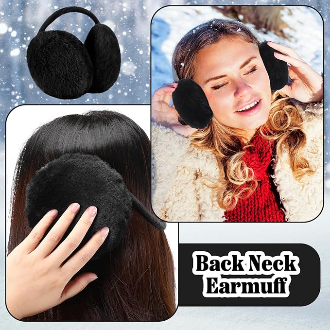 SATINIOR 5 Pcs Winter Satin Lined Hat Scarf Gloves Set Knit Pompom Beanie Warm Touchscreen Glove Earmuff Ear Warmer for Women