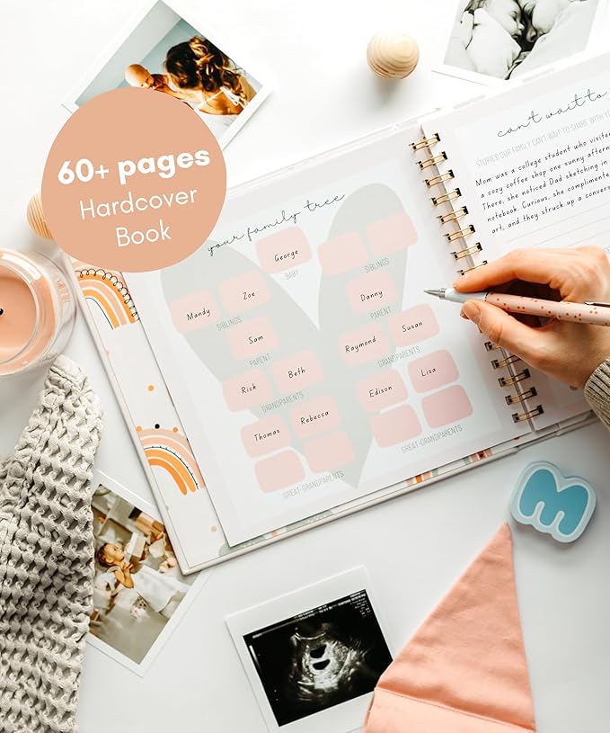 Lamare Baby Memory Book – Baby’s First Year Keepsake Journal, Baby Milestone Book, & Baby Scrapbook