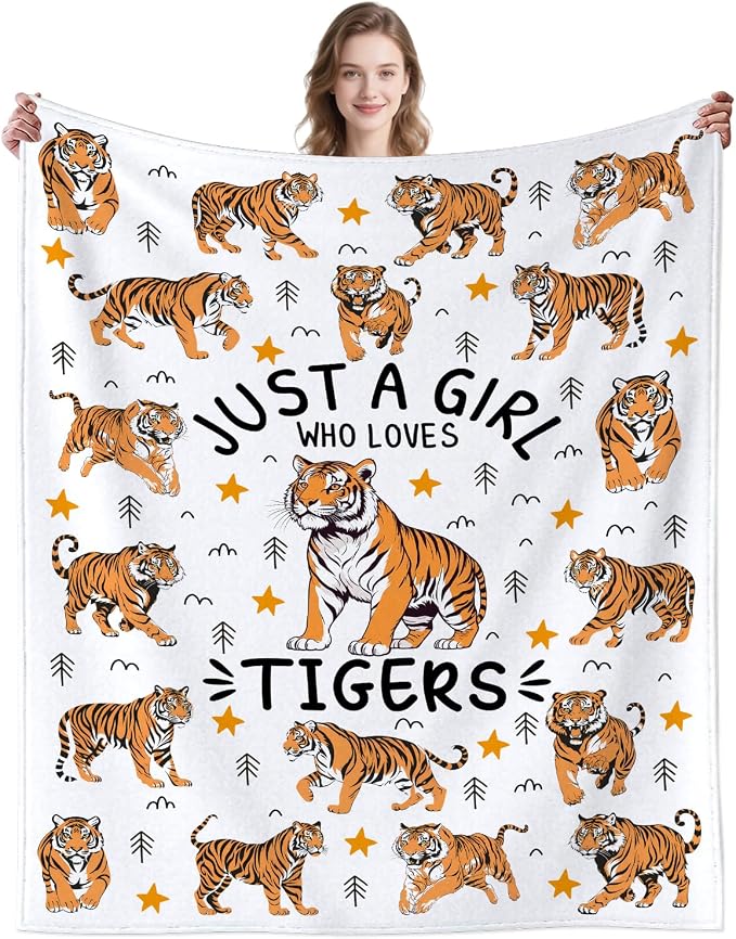 Tiger Blanket Animal Gifts for Women Girls,Tigers Print Stuff Tiger Decor Animals Throw Blanket,Tigers Gifts for Kids Adults 50"x40"