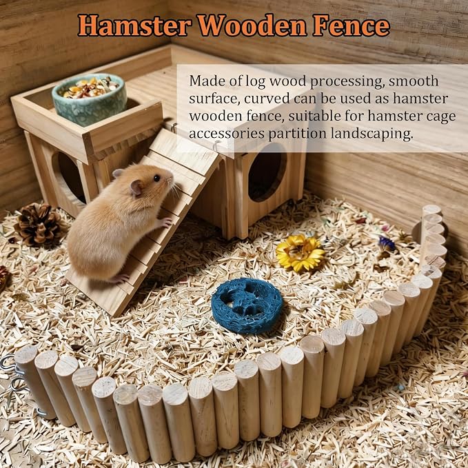 Hamiledyi Hamster Bridge 15.7x2.4in Hamster Wooden Bridge Bendy Climbing Ladder Long Suspension Bridge Chew Toys for Rat Mice Gerbil Chipmunk Sugar Glider