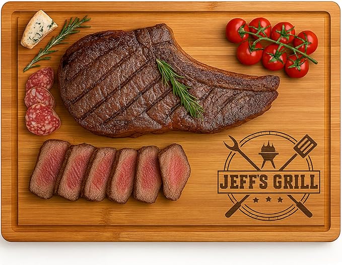 Personalized Grill Cutting Board,Him, Husband, Brother, Boyfriend, Papa, Customized Cutting Board for Grilling, BBQ Gifts from Daughter, Son, Best Step Daddy, Father-in-Law