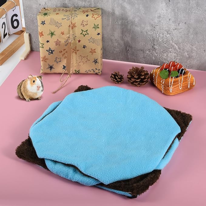 3 Tier Ferret Rat Hammock, Guinea Pig Cage Accessories, Cute Blue | Rat Hammock for Cage, Pet Cage Hanging Hammock, Small Animals, Guinea Pig, Ferret, Kitten, Squirrel, Chinchilla, Rat, Parrot