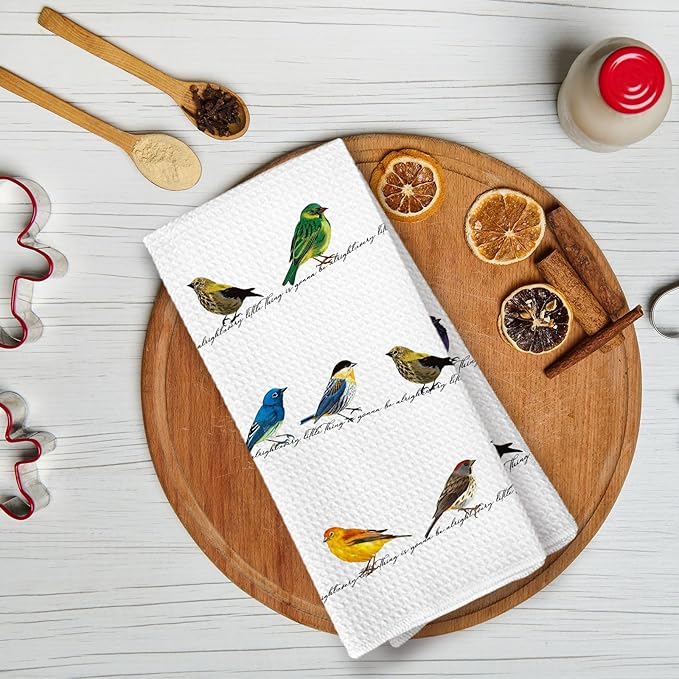 Every Little Thing is Gonna Be Alright Bird Birding Kitchen Towels,Bird Gifts for Women Dish Towels for Kitchen,Birding Inspirational Decorative Hand Towel for Bathroom Home