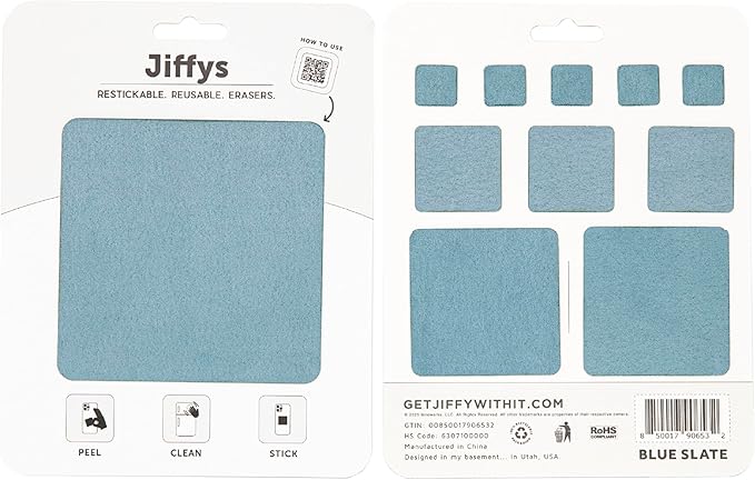 Restickable Cleaning Pads – Reusable, Washable, Multi-Surface Cleaner for Home & Kitchen, Blue Slate