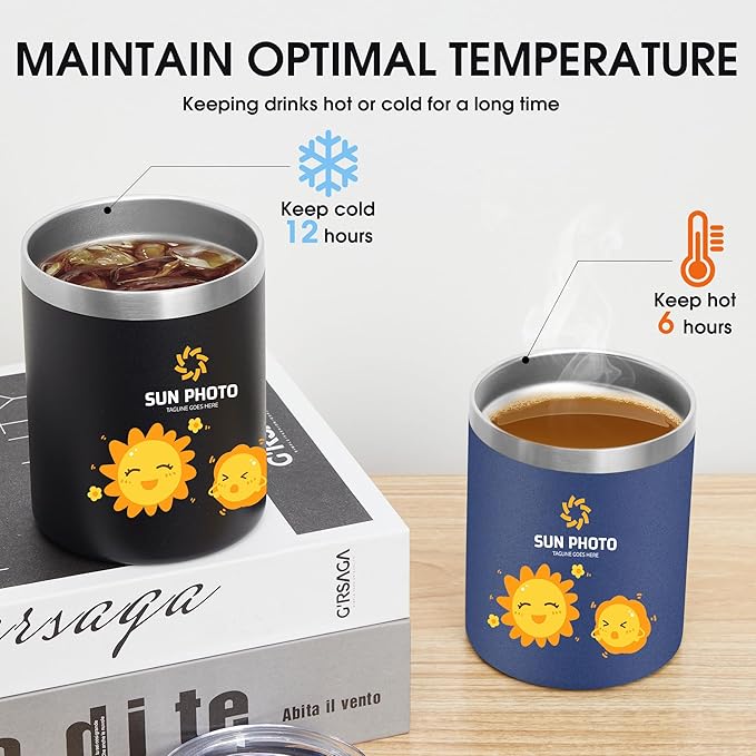 Personalized Custom Tumbler Print in USA 12oz 100Pcs Stainless Steel Travel Coffee Cup with Lid & Straw Double Wall Insulated Mug With Colorful Text Logo Photo
