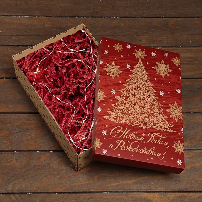 Red Crinkle Cut Paper Shred Filler, 2 LB Basket Filler Shredded Paper, Confetti Stuffing for Basket Filling, Halloween, Thanksgiving, Christmas, Birthdays, Gift Wrapping, Stuffer Party Supplies