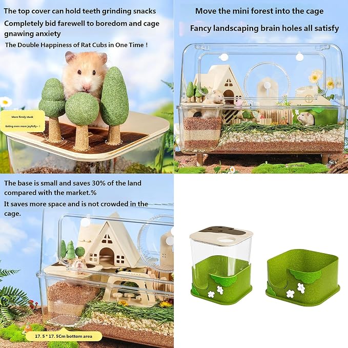 Natural Behavior Simulators Sand Bath Box for Hamsters with Depth Digging Space and Visible Side for Observation Observation Sand Bath Natural Toy Hamster